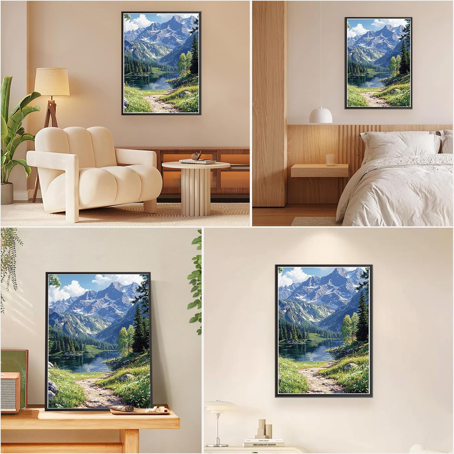 MEIYUDA Painting by Numbers Adults, DIY Set Adult Mountains Craft Set Landscape, DIY Hand Painted Oil Painting Kit as a Gift and Home Decoration 40 X 50 Cm (Without Frame) - 03-Landschaft image number 6