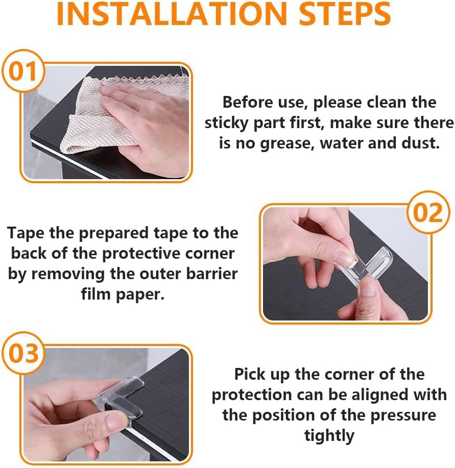 Corner Protectors for Kids,Baby Proofing Corners Safety Table Corners Guards, Edge Protector,Transparent Anti-Collision Corner for Sharp Furniture Cooners(8 Count (Pack of 1) L-Shaped) image number 1