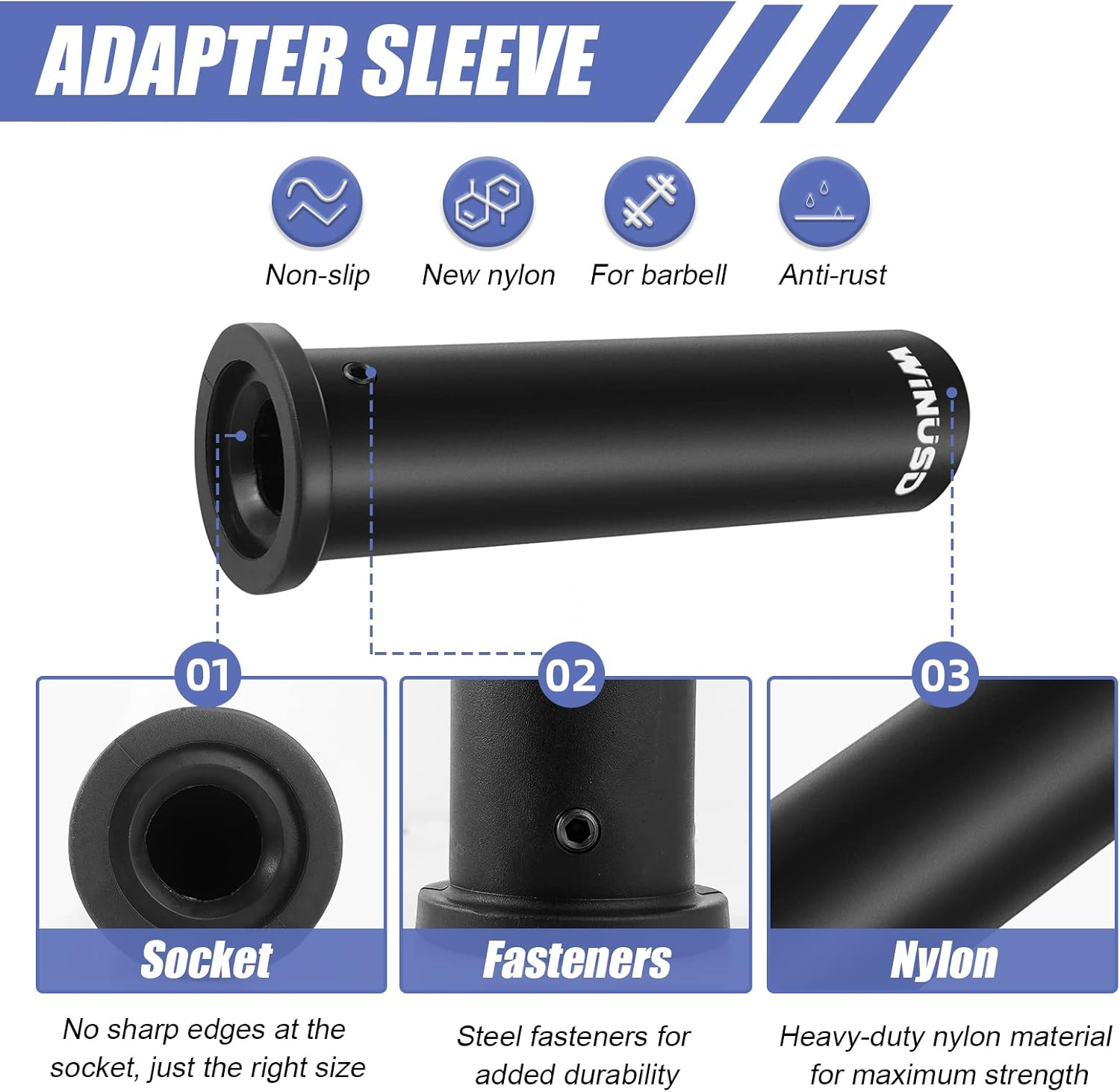 Olympic Adapter Sleeve, Converts Olympic Bars or Posts,1" Standard Weight Plate Posts to 2" image number 6
