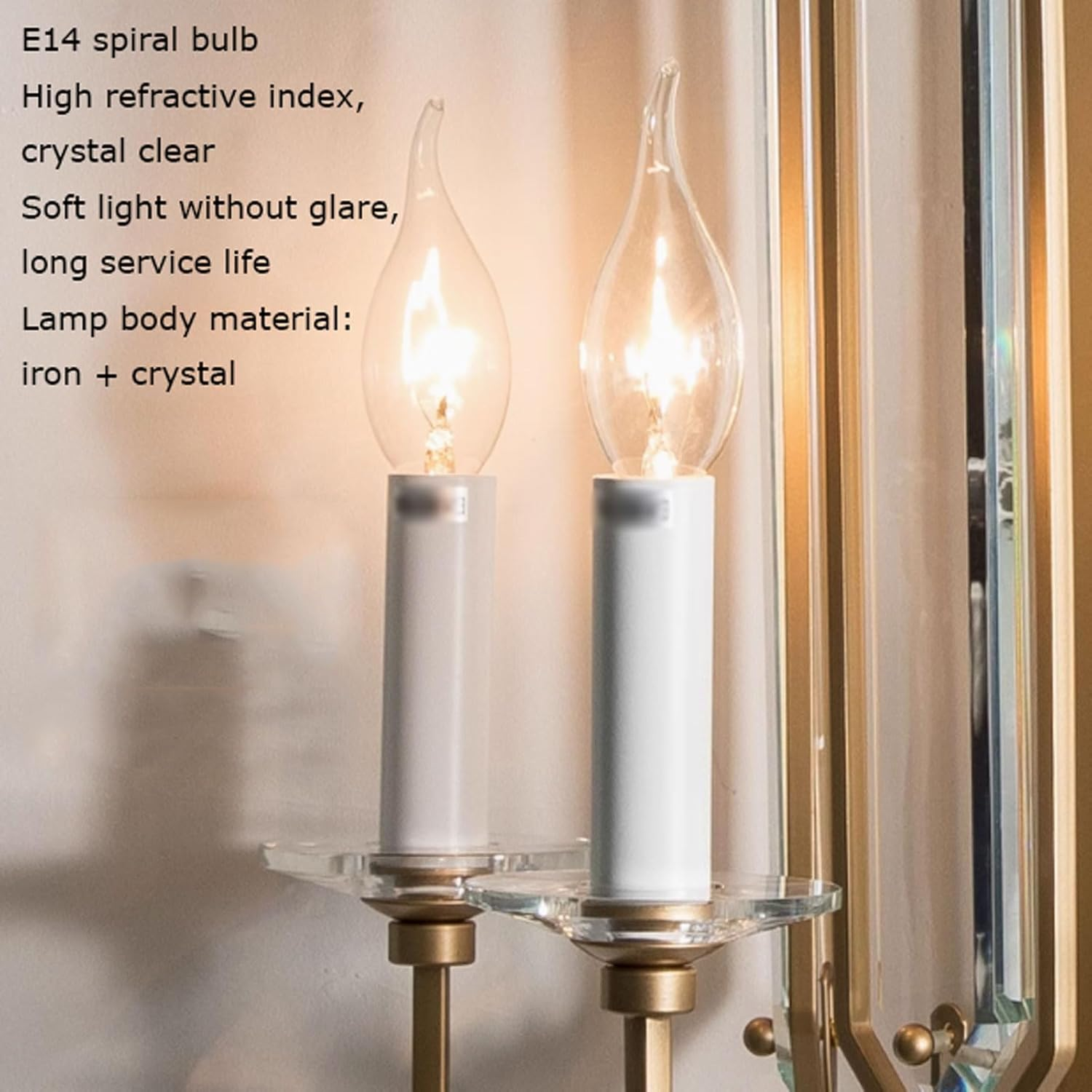 Vintage Metal Wall Mount Lights 3-Light Wall Lamps Crystal Wall Sconces Wall Lighting Fixture Home Villa Bedroom Hallway Wall Lighting image number 4