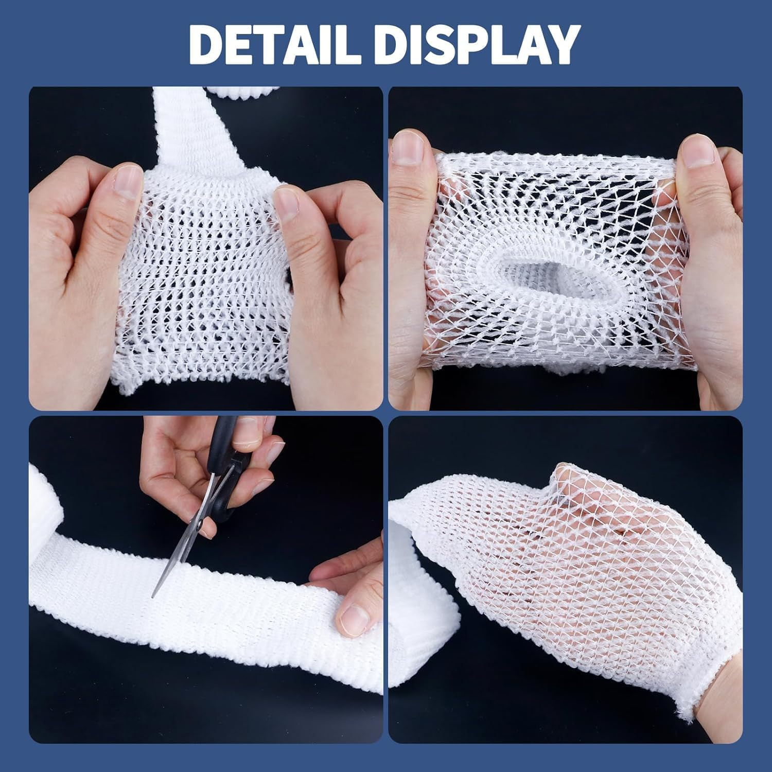 Elastic Net Dressing Breathable Tubular, 2Roll Wound Dressing Elastic Mesh Nets, Breathable Cuttable Bandage Stretchable Wrap,Tubular Bandage Gauze Sleeve Tubular Net image number 1