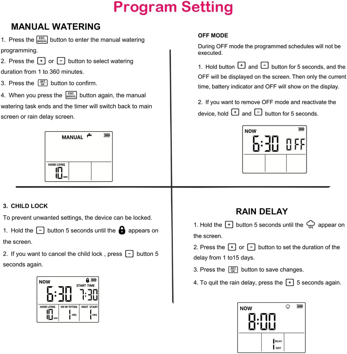 Smart Hose Watering Timer,Programmable Drip Irrigation Timer,Programmable Water Valve Controller,Automatic Irrigation Controller Hose Faucet Garden Drip Water Timer (1 Outlet) image number 4