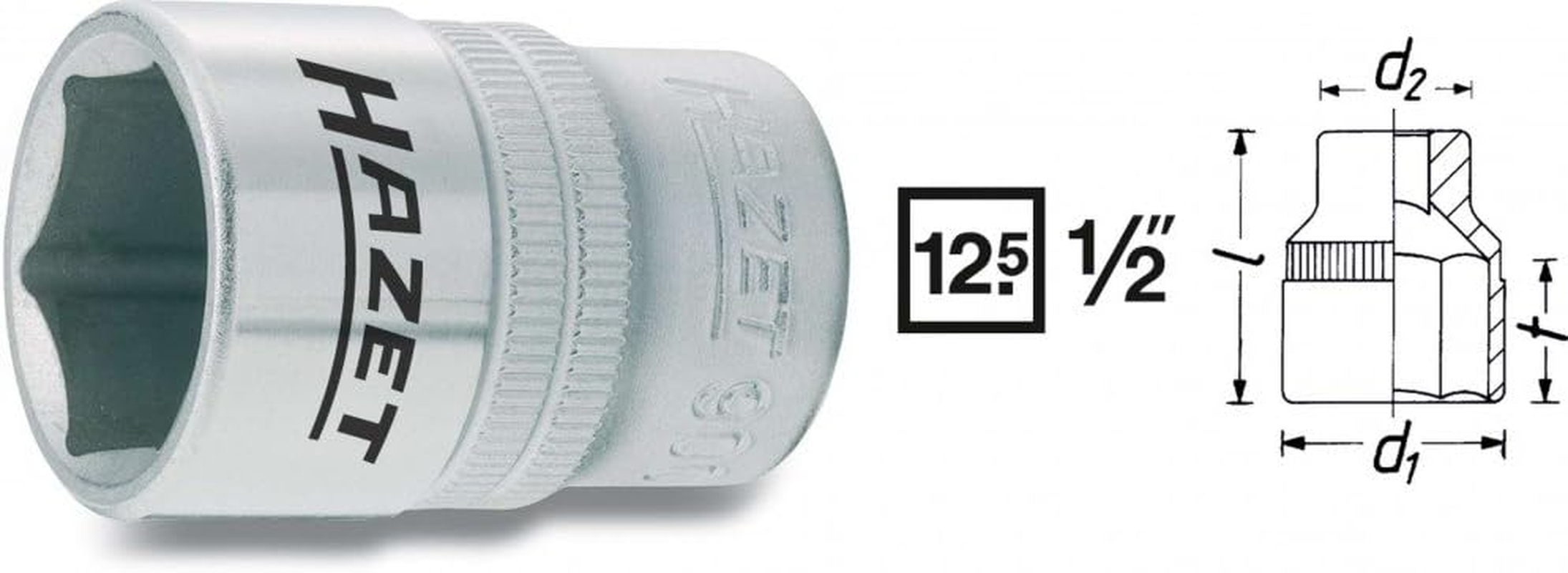 Hazet 900-10 1/2 Inch Square Drive Hollow outside Hexagon Traction Profile Socket, 10 Mm Size image number 3