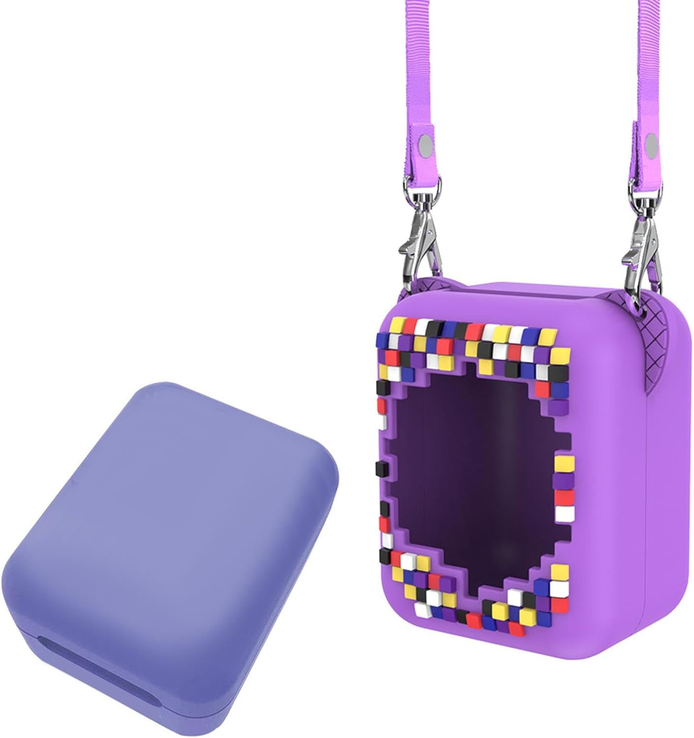 Silicone Cover Case with Lanyard for BITZEE Interactive Toy Digital Pet, Scratch Resistant Electronic Pets Travel Storage Bag. (Purple)