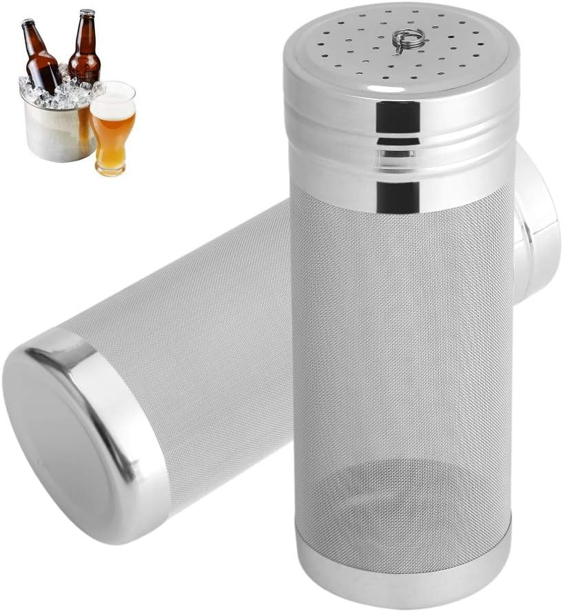 Stainless Steel Mesh Beer Filter, 300 Micron Homebrew Hops Tea Kettle Brew Filter Reusable Beer Dry Hopper Filter for Milk Cold Brew Wine Coffee Grain 2.75 X 7.08Inch image number 3
