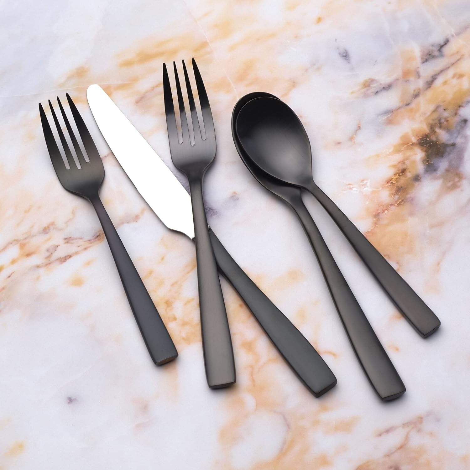 Mikasa Delano Black Satin 20-Piece Stainless Steel Flatware Set, Service for 4 image number 5