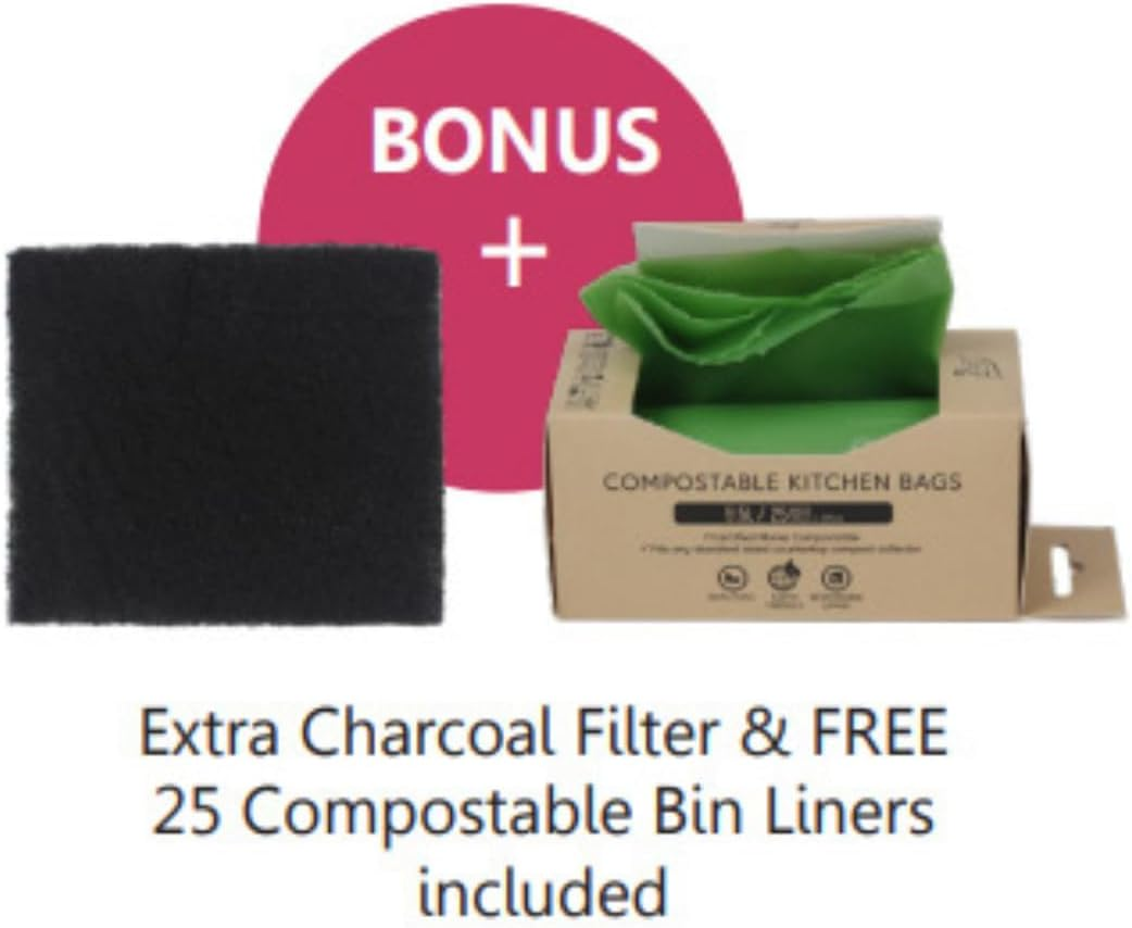 White Magic Eco Basics Compost Kitchen Waste Bin, Granite, 4 Litre Capacity image number 2