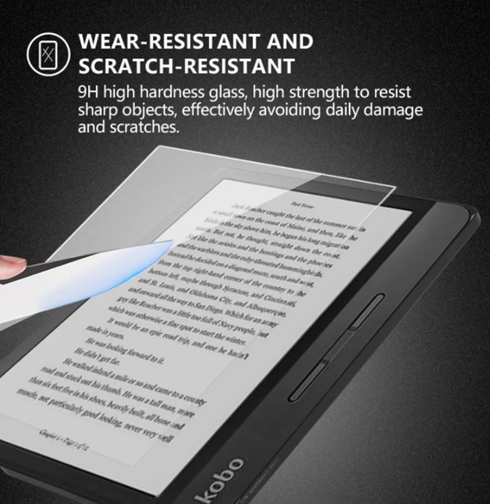 Electro-Weideworld [2 Pack] Screen Protector for Kobo Libra Colour/Kobo Libra 2/Kobo Libra H2O (7 Inch), Tempered Glass, Anti-Scratch, 9H Hardness image number 2