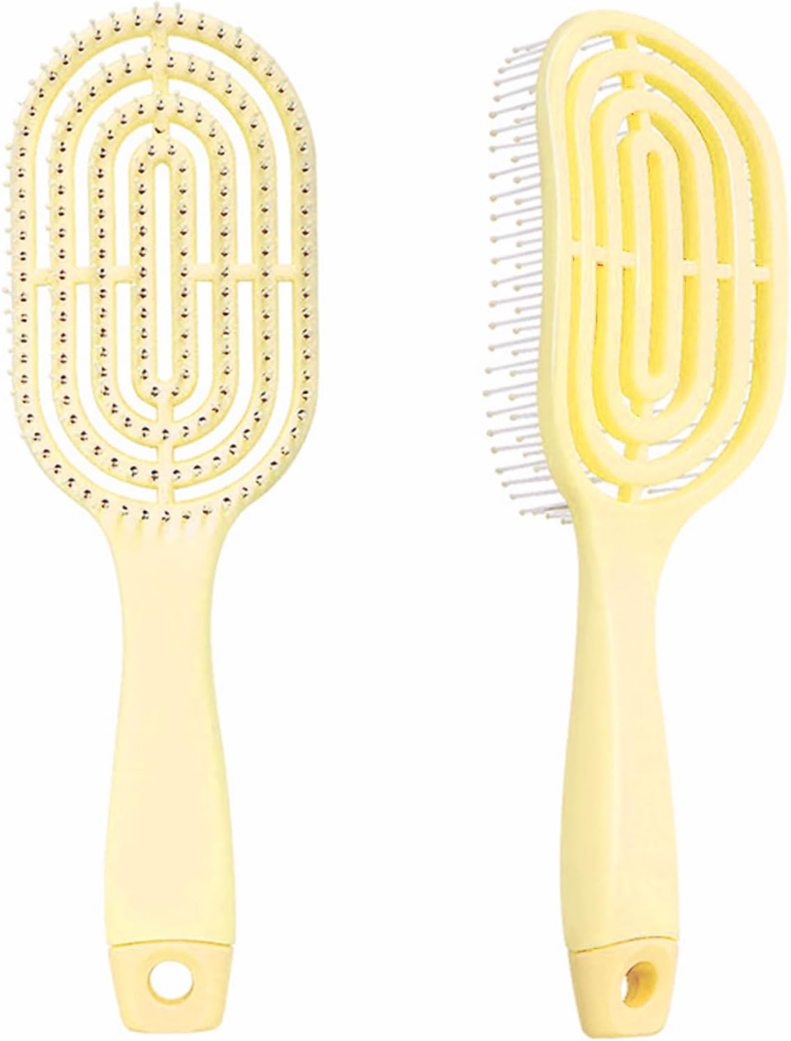 Organic Detangling Hair Brush for Women, Men and Children - Does Not Pull on Hair Straightening Brushes for Straight, Curly Wet Hair Home Massage Comb (Yellow) - Blue image number 6
