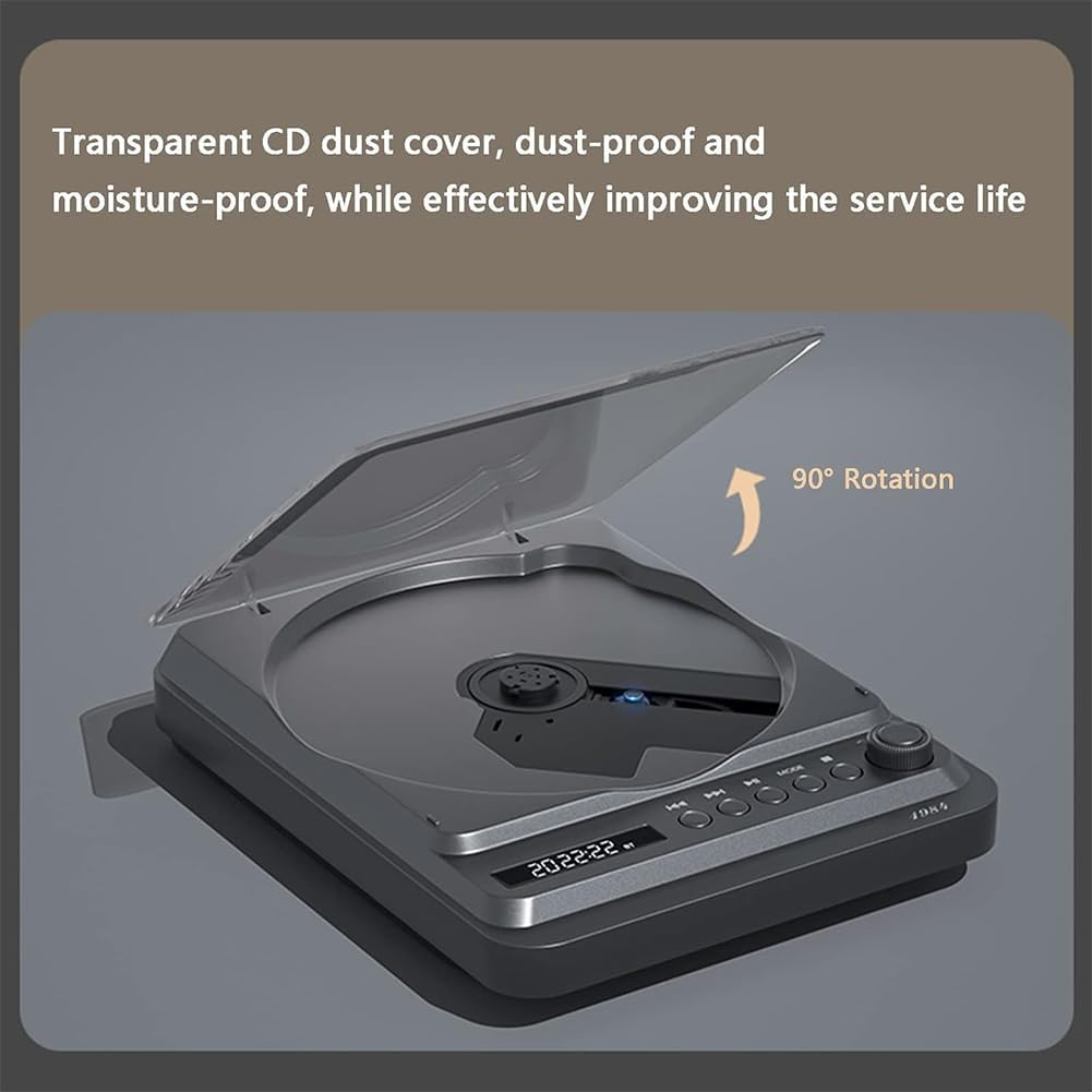 Retro Compact Disc Player, Portable Desktop CD Music Speaker, Rechargeable Home Music Audio, Remote Control, Support AUX in Cable & USB, for Sports, Study, Work B