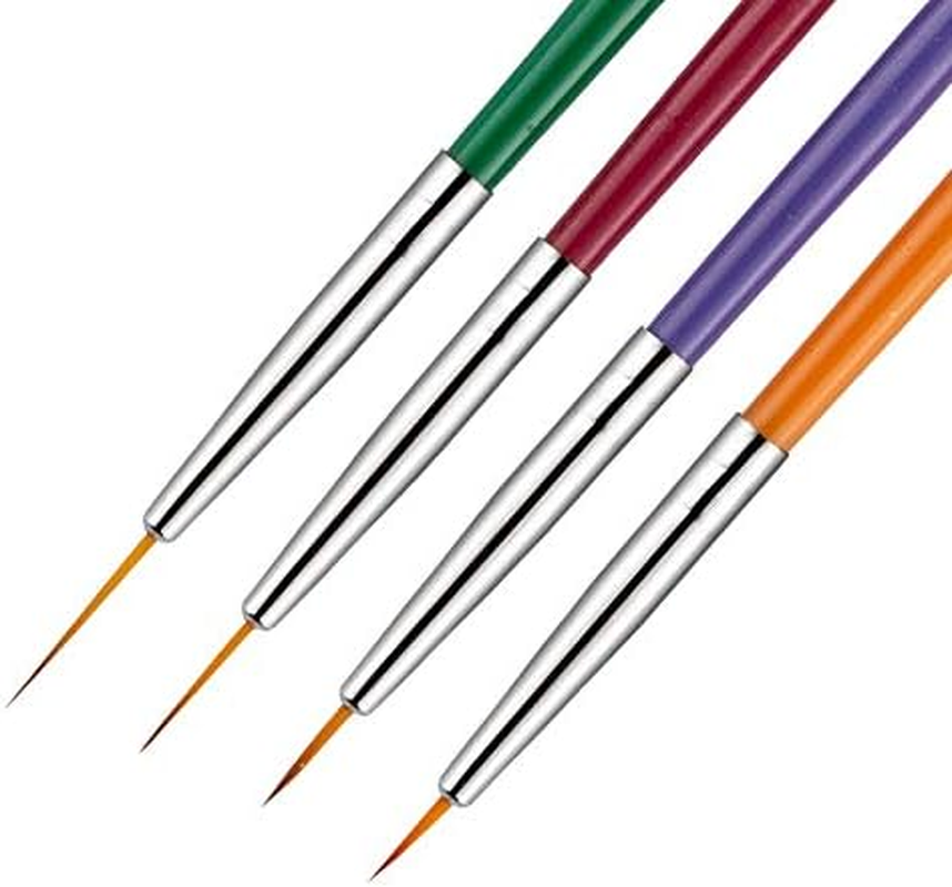 Colorful Nail Art Brushes Painting Drawing Detailing Flower Pen Manicure Decoration Tools Kit 7/9/11/15Mm Zhengpingpai image number 4