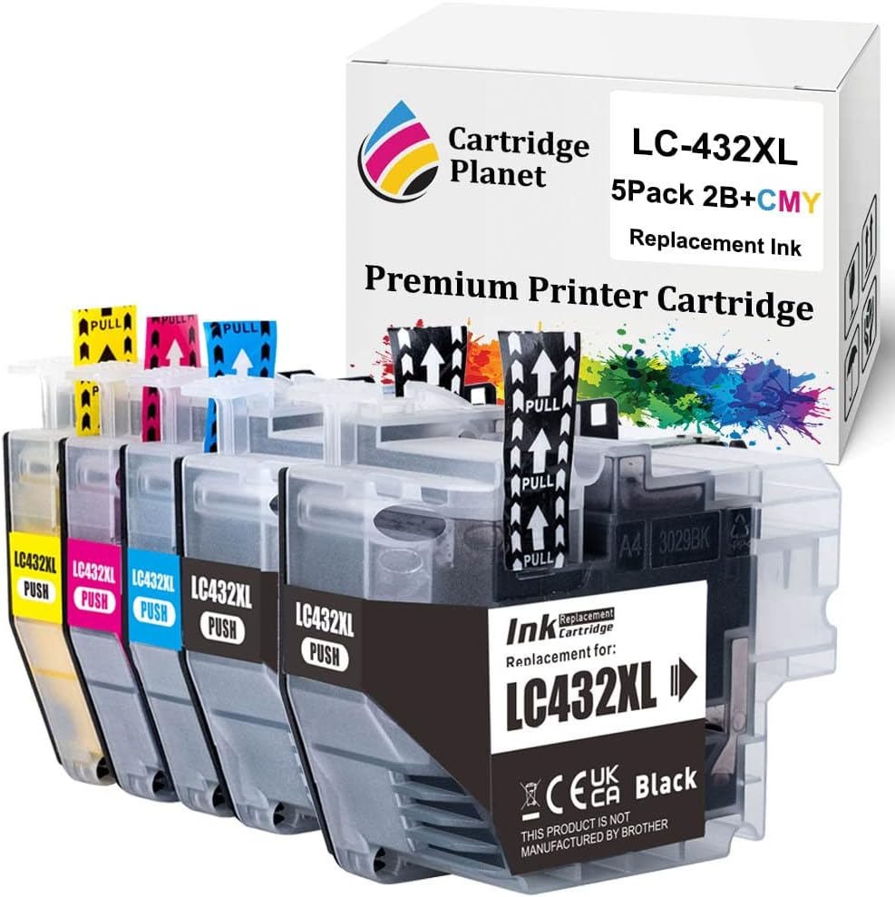 Cartridge Planet 5 Pack (2BK,1C,1M,1Y) Compatible Ink for Brother LC-432XL LC432XL LC432 XL for Brother MFCJ5340DW MFCJ5740DW MFCJ6540DW MFCJ6740DW MFCJ6940DW