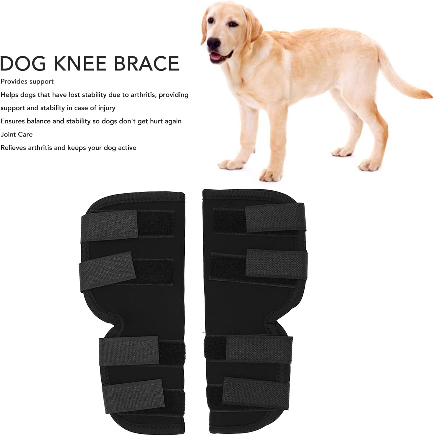 Leg Brace, Dog Canine Rear Leg Hock Brace, Joint Compression Dog Brace Wrap for Recovery, Protection Sprain & Injury Prevention, Knee Hock Ankle Extra Supportive for Dogs, 1 Pair (L) image number 6