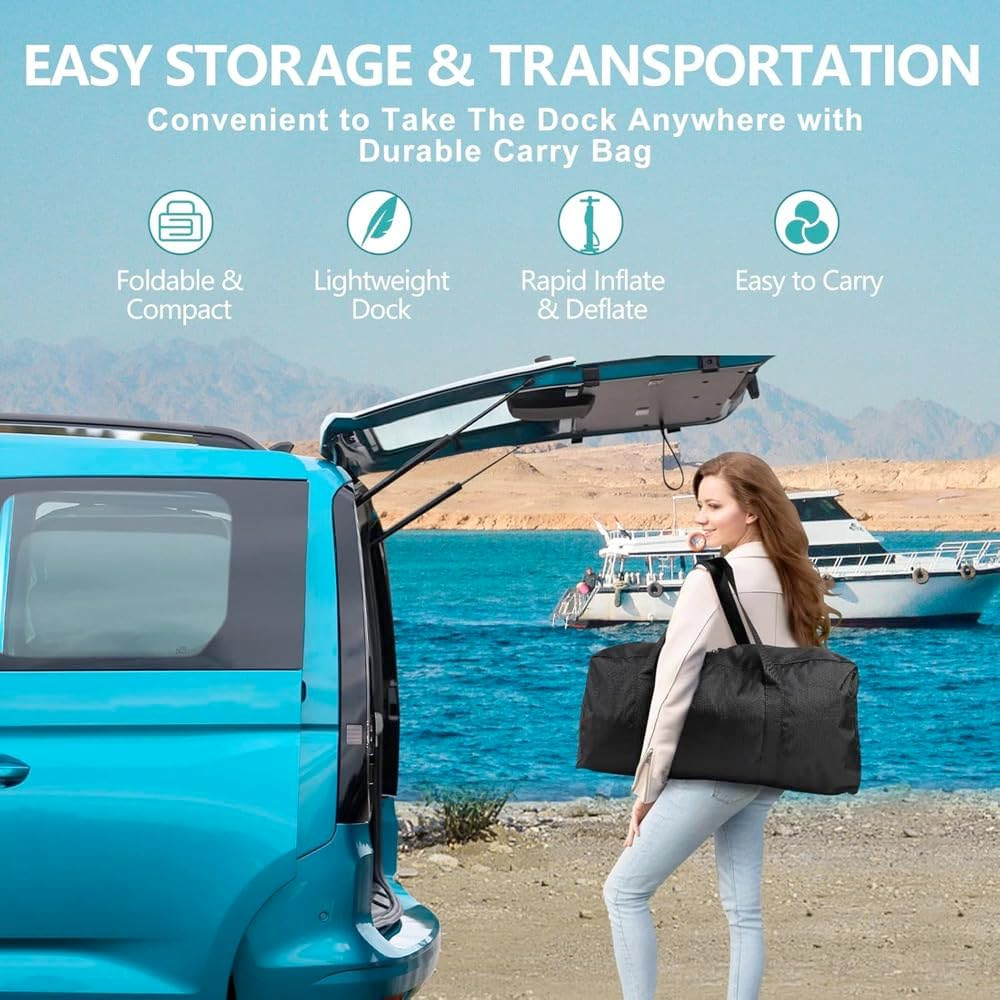 8FT Inflatable Dock round Floating Island with Mesh, Lounge Inflatable Water Hammock Pool Float Ring for Lake - Mint Green - Pink image number 2