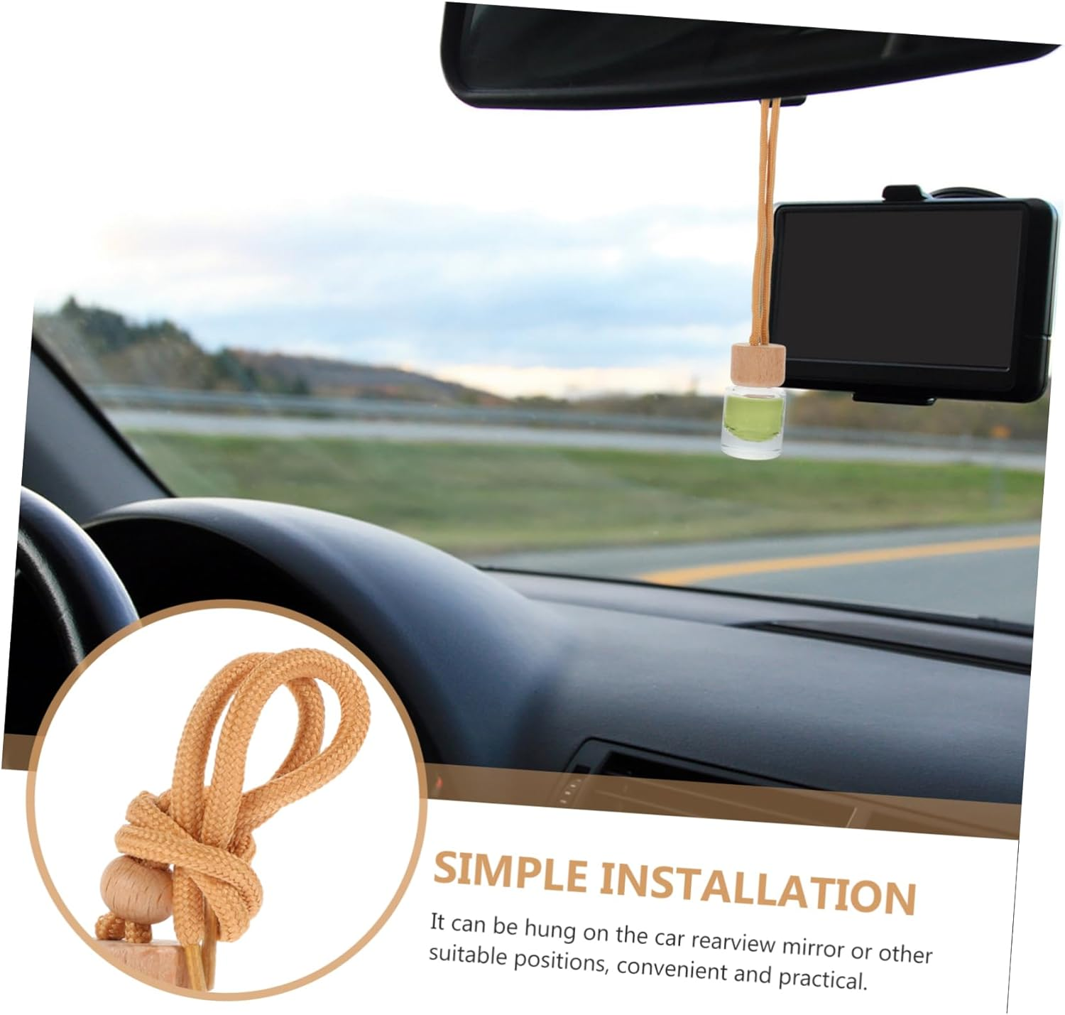 10Pcs Perfume Bottle Pendants for Car Diffuser Empty Glass Bottles Hanging Accessories for Car Air Freshener image number 3