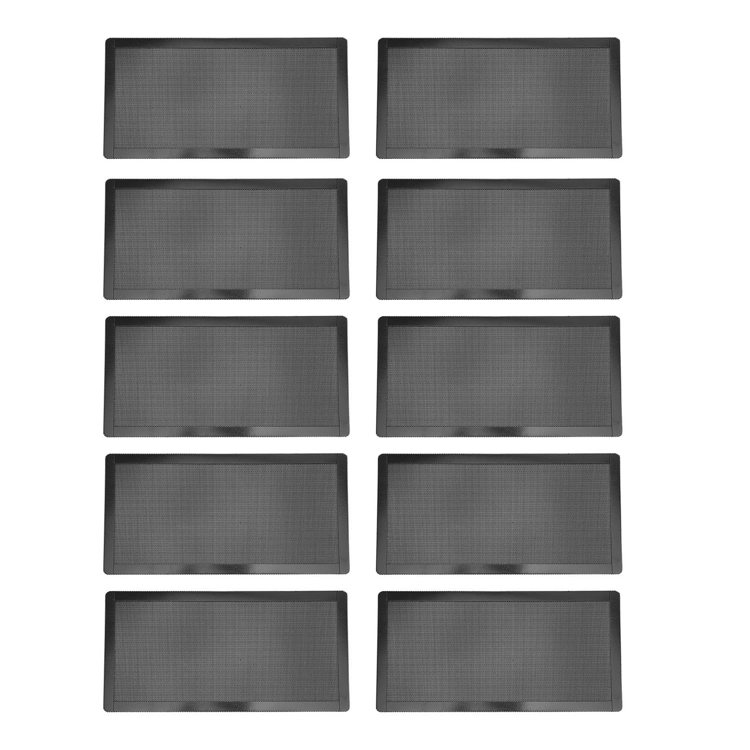Jectse DIY PC Case Dust Mesh Filter, 10Pcs PVC Dustproof Magnetic Dust Filter Cover, 12X24Cm, Black, for PC Case Power Supply, Fan Vent, Desktop image number 2