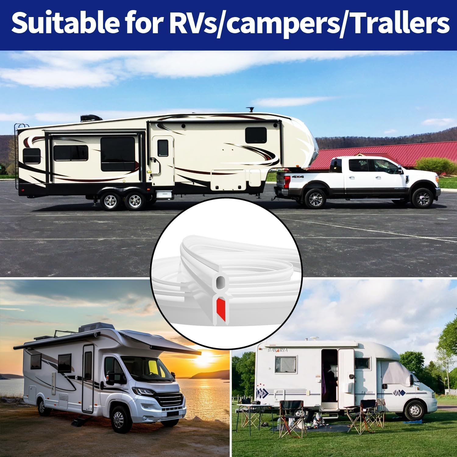 RV Roof Vent Seal RV Seal Replacement for Roof Vents Roof Vent Lid Replacement Gasket (59 Inch) image number 2