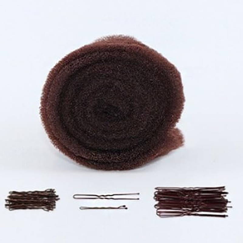 Hair Sponge for Updo - Hair Filler & Bun Maker for Women, Volumizing Donut Padding Tool, Instant Buns Styling Accessory (Light Coffee)