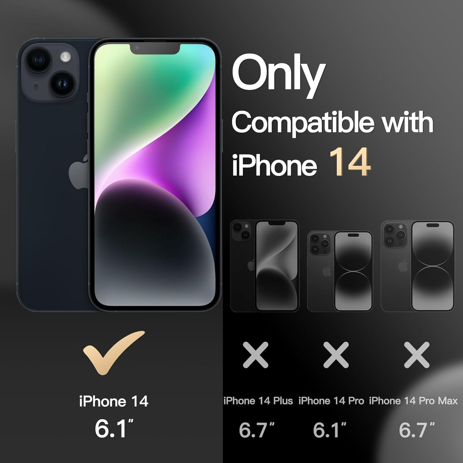 Jetech Case for Iphone 14 6.1-Inch Compatible with Magsafe, Heavy Duty Dual-Layer Rugged Protection, Shockproof Protective Tough Phone Magnetic Cover (Black) image number 4