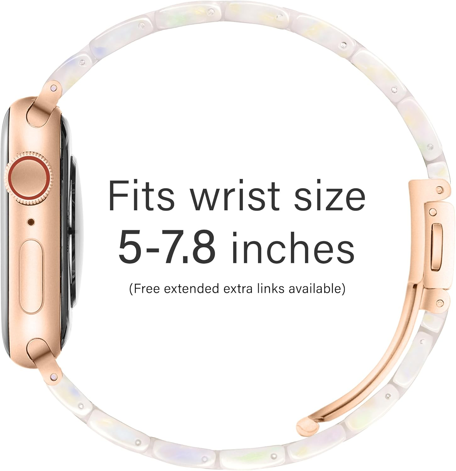 Vamyzji Compatible with Apple Watch Band 49Mm 46Mm 45Mm 44Mm 42Mm, Lightweight Waterproof Resin Sport Iwatch Strap for Apple Watch Series 11 10 9 8 7 6 5 4 3 2 1 SE Ultra 3 2 1(White Rose Gold) image number 6