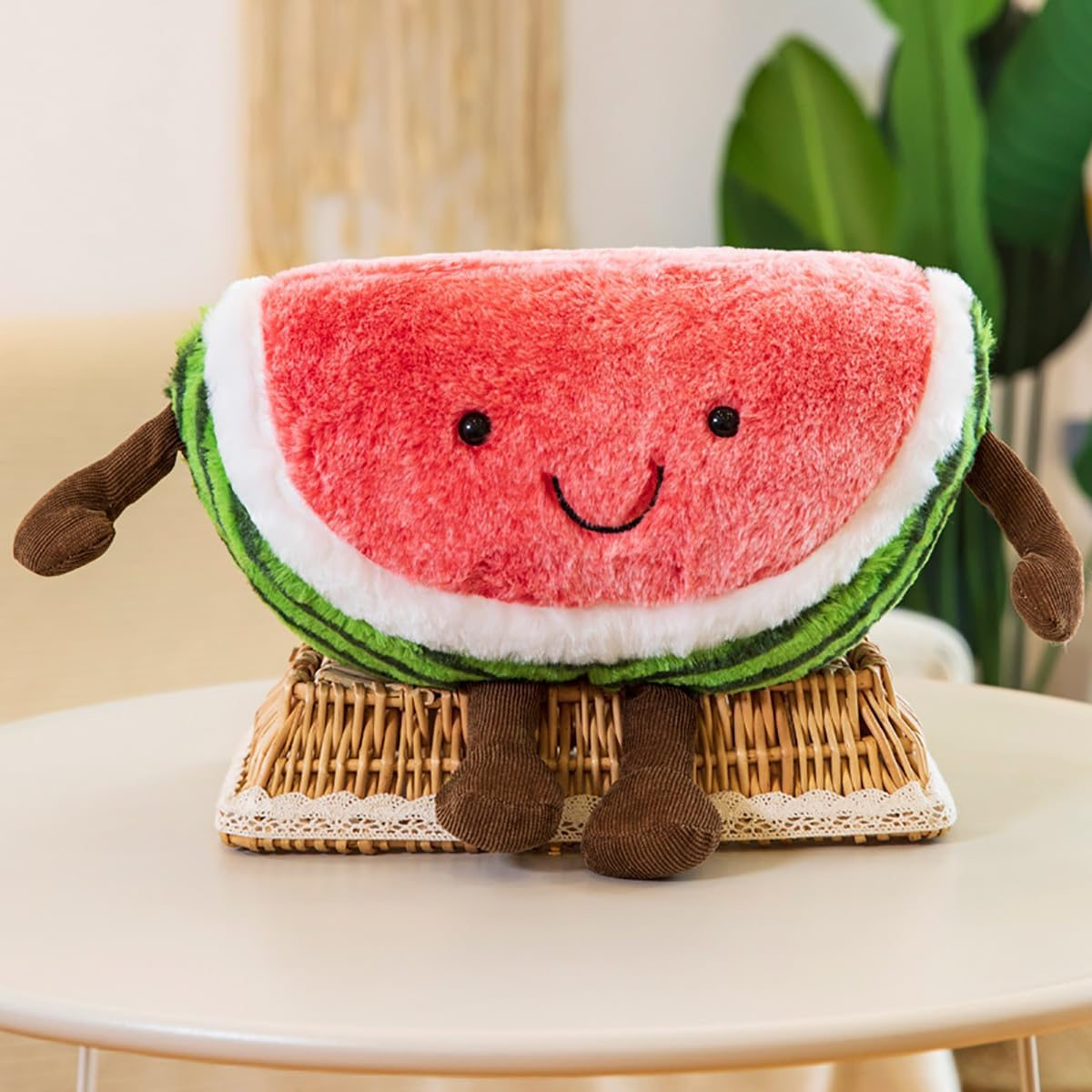 13.8" Funny Watermelon Fruit Plush Doll Pillow,Stuffed Doll Home Bed Sofa Decor Cute Soft Toys image number 1