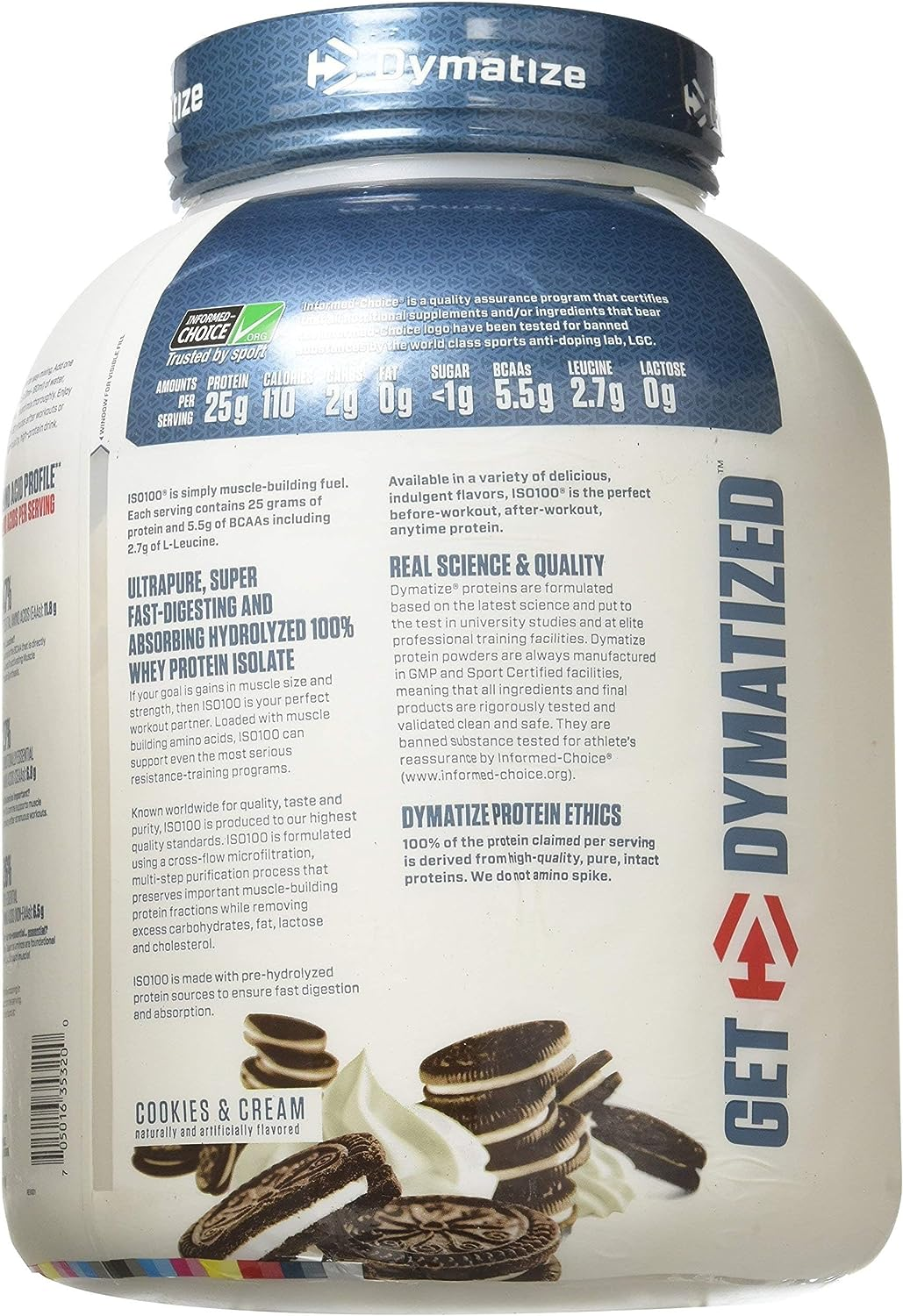 Dymatize Iso-100 Cookies & Cream - 5 LBS image number 3