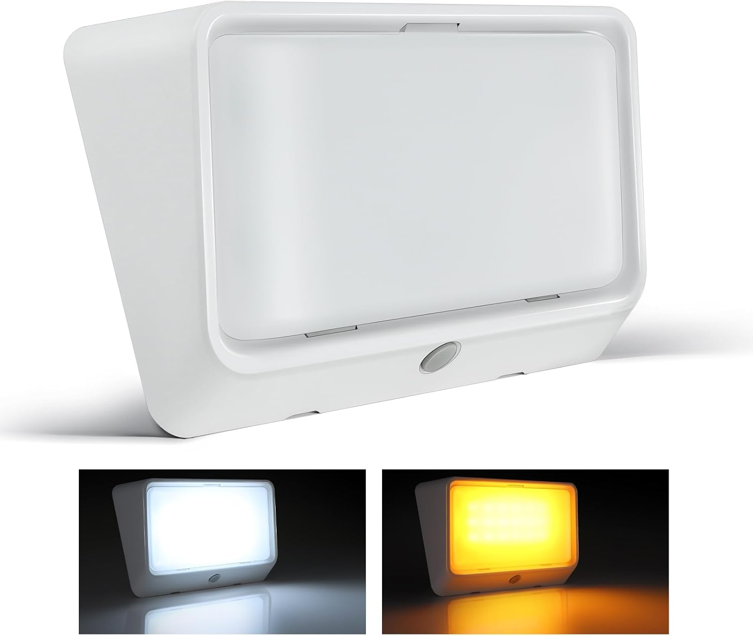 Obeaming RV Porch Light W/Switch 2CCT White Amber Switchable 12V Campervan Exterior Utility LED Replacement Light for Camper Motorhome Caravan and Truck, 410 Lumen & Red Nightlight image number 2