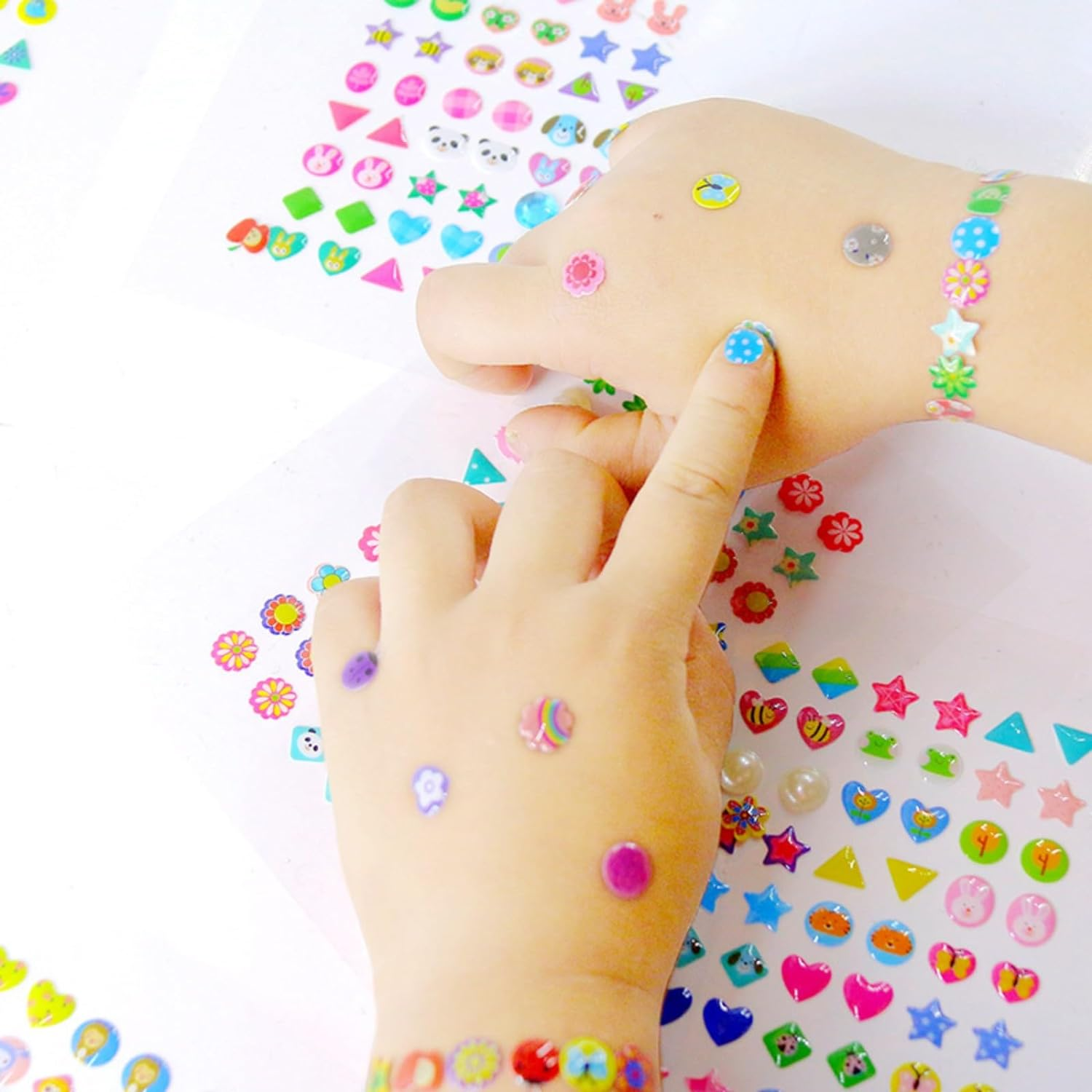 YBVABE Sticker Earrings 240Piece 3D Gems Sticker Girls Sticker Earrings Self-Adhesive Glitter Craft Crystal Stickers, Children'S DIY Creative Sticker, Girl Self-Adhesive Crystal Sticker image number 1