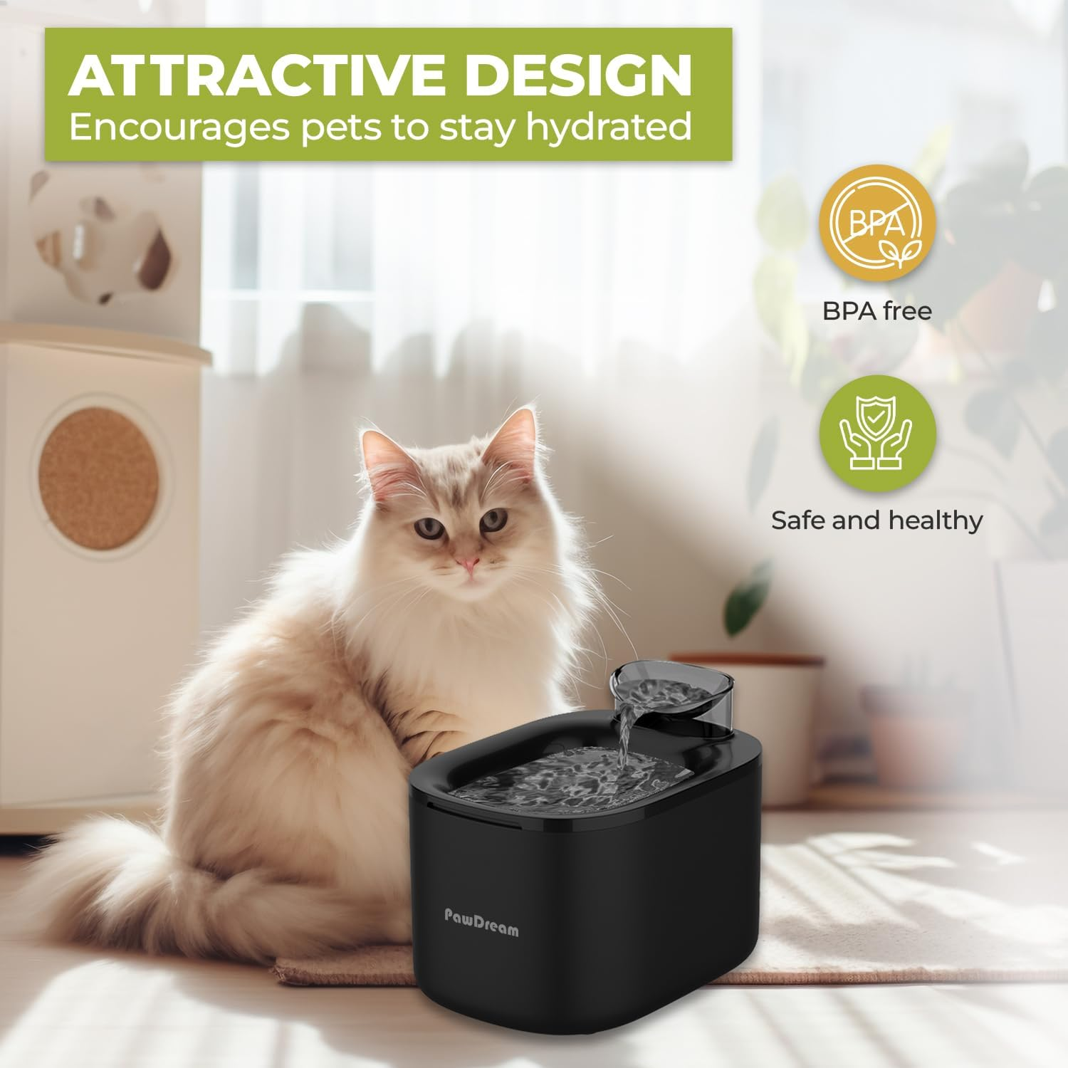 Automatic Cat Water Fountain for Dogs & Cats | 4Liters Large Capacity Portable Pet Fountain with Ultra-Quiet Filtration,Dry-Run Protection & AU Plug Included | Ideal for Multi-Pet Household image number 2