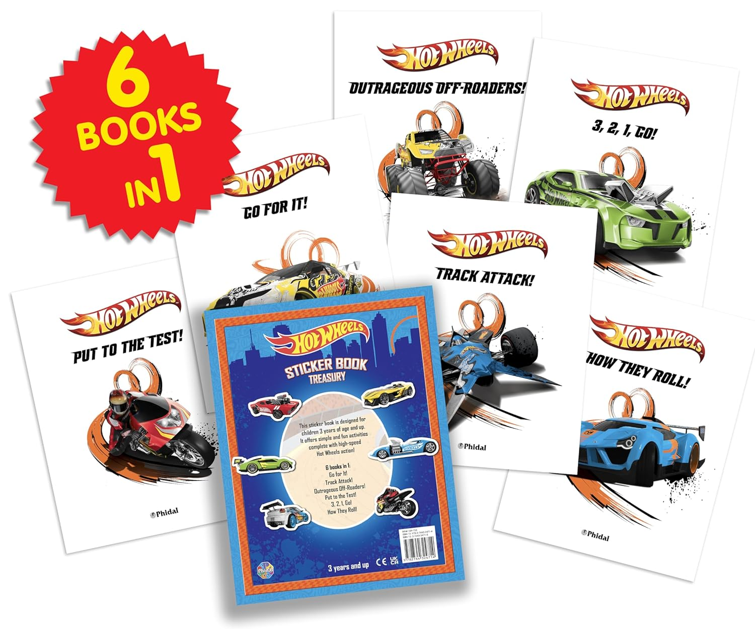 Hot Wheels Sticker Book Treasury - Activity Books for Kids, 350 Reusable Stickers, 96 Pages of Fun image number 2