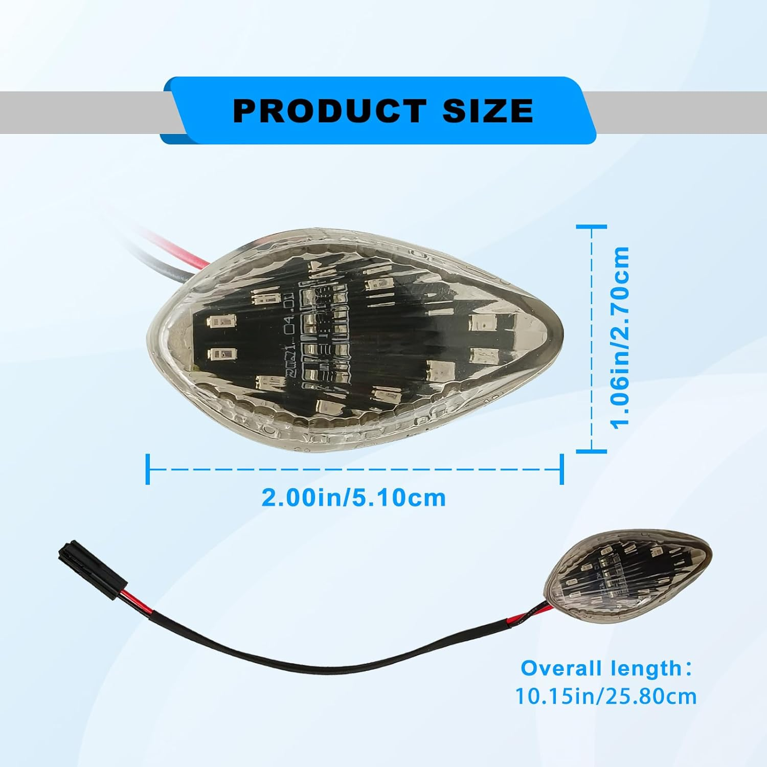 Motorcycle LED Front Flush Mount Turn Signal Light, Brake Blinker Indicator for Honda Grom 2014-2018 Flush LED Turn Signals Light (Pack of 2) image number 2