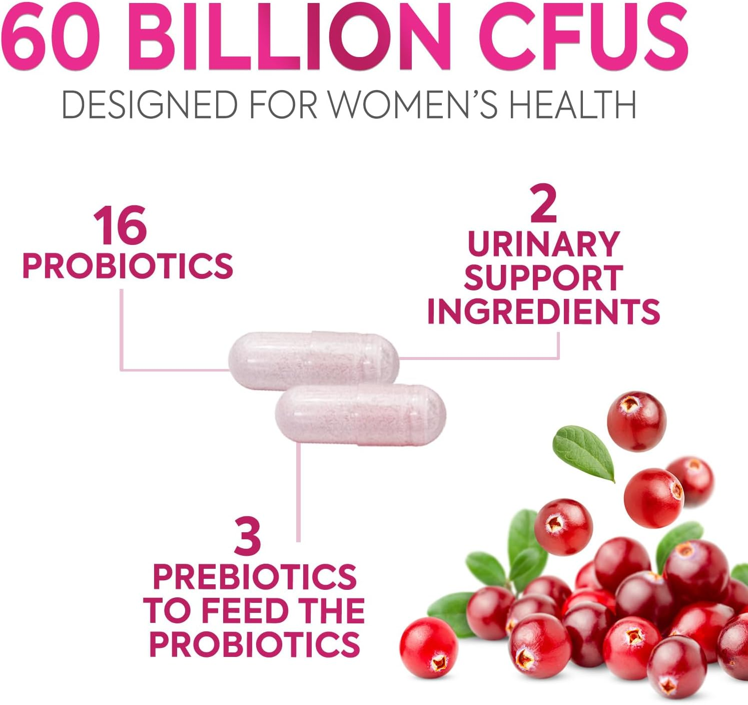 Probiotics for Women, Probiotic with 50 Billion CFU, Multi Strains to Support Immune, Digestive, Feminine Vaginal and Urinary Health, Shelf Stable, Delayed Release, No Soy Gluten Dairy - 120 Capsules image number 3
