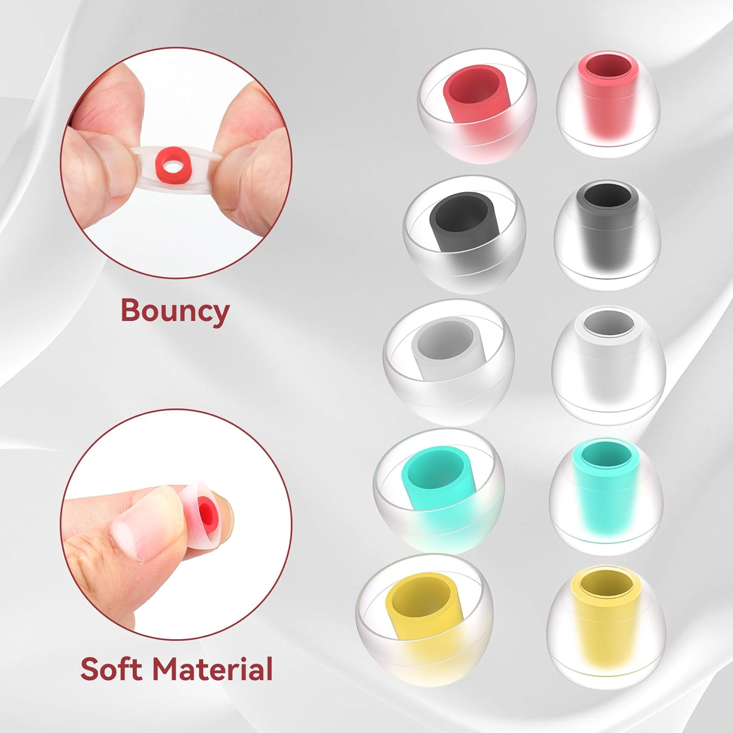 KINBOOFI 5 Pairs KBEAR 07 Ear Tips, Silicone Eartips Earbuds for KZ ZST ZS10 PRO AS10 ZSN ZSN ZSN PRO X ZSN PRO Headphone image number 1