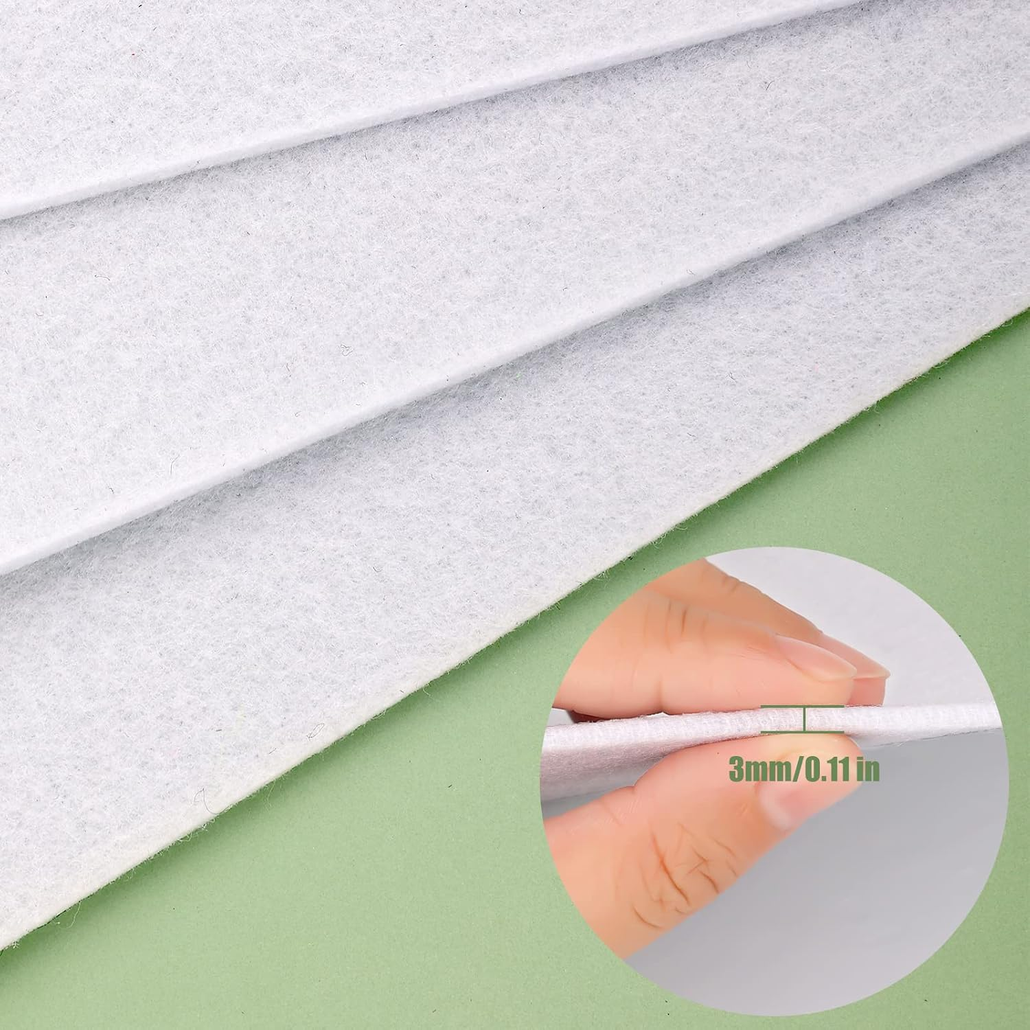 Savita 5Pcs 25.4 X 22.8Cm/10 X 9 Inch 3Mm Thick Felt Sheets, Stiff Felt Fabric Sheets for Crafts Hard Felt Squares for Sewing Crafting Cushion and Padding (White) - Yellow image number 3