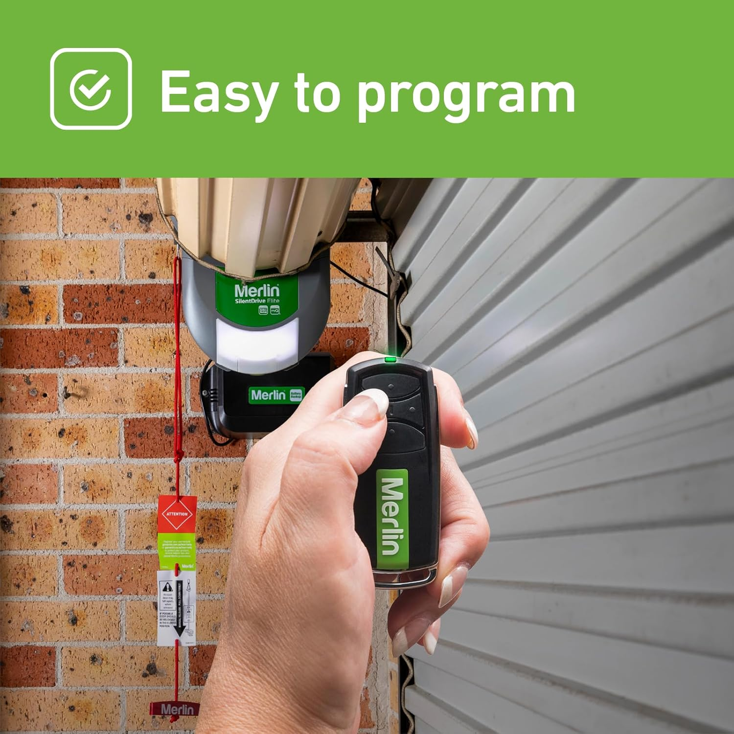 Merlin E960M 4 Button Garage Remote - Security+ 2.0 & Security+ Compatible Garage Door Opener, Control 4 Doors, Long Range, LED Indicator, Durable Design with Confirmation Flash image number 1