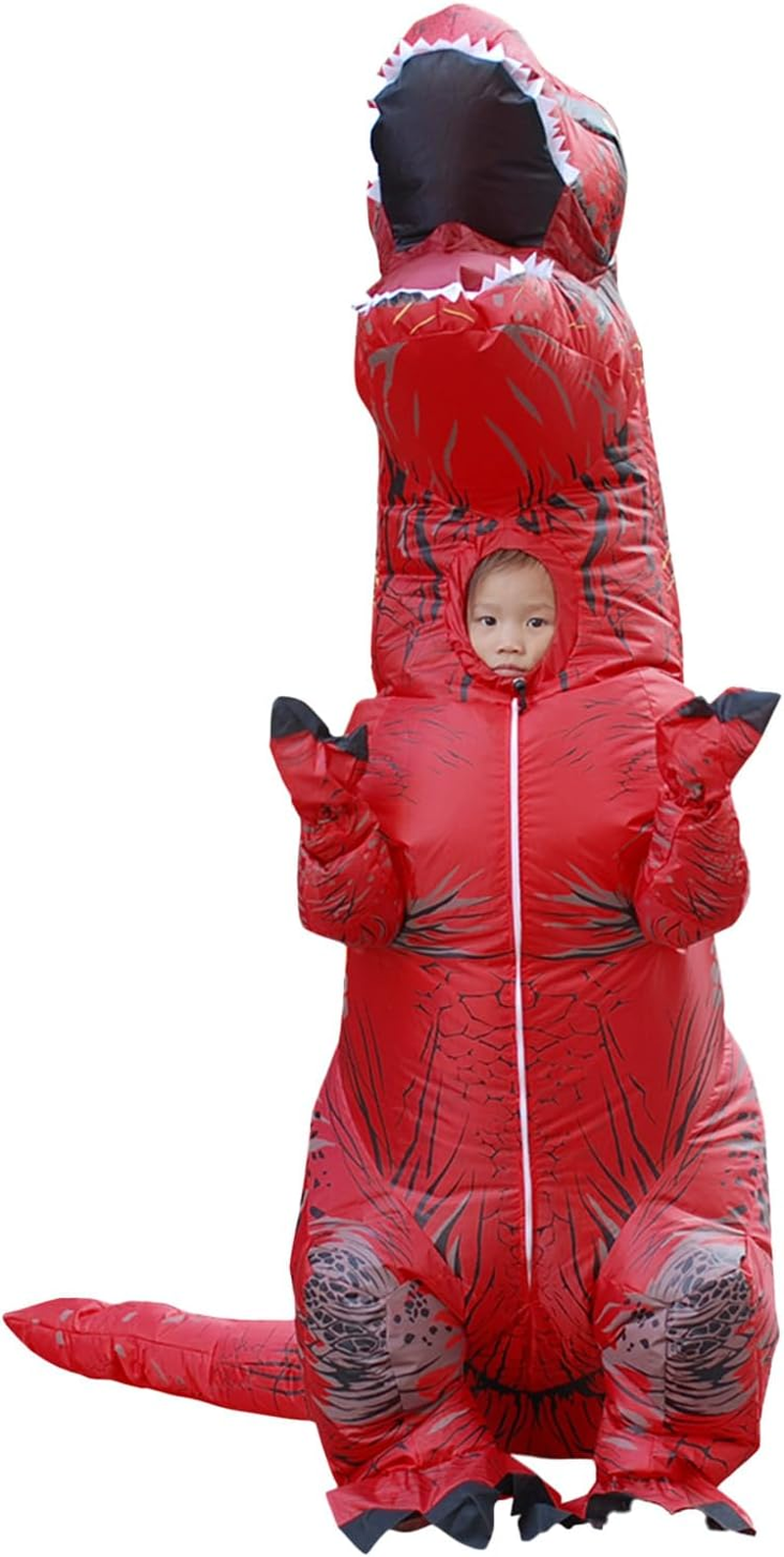 Inflatable Dinosaur Costume, T Rex Costume Lightweight Realistic Waterproof for Halloween (Red) image number 4