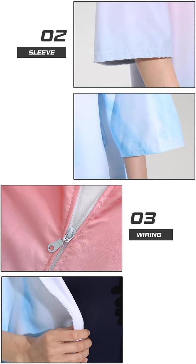 Zipper Style Quick Dry Lightweight Microfiber Changing Robe - Towel Robe, Surfing Cape Diving Suit Change Robe, Pink Blue Colors Poncho Hooded Robe for Women