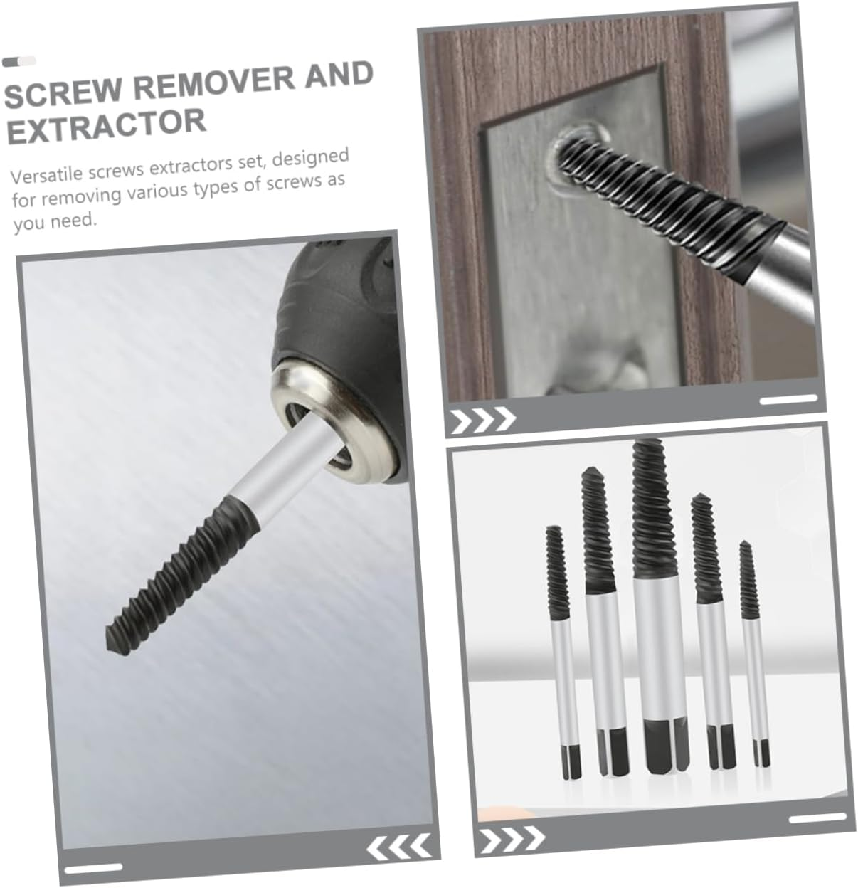 Angoily 5Pcs Broken Bolt Remover and Screw Extractor Set Carbon Steel Stripped Screw Removal Kit for Automotive Plumbing and Heavy-Duty Repair Tools image number 2