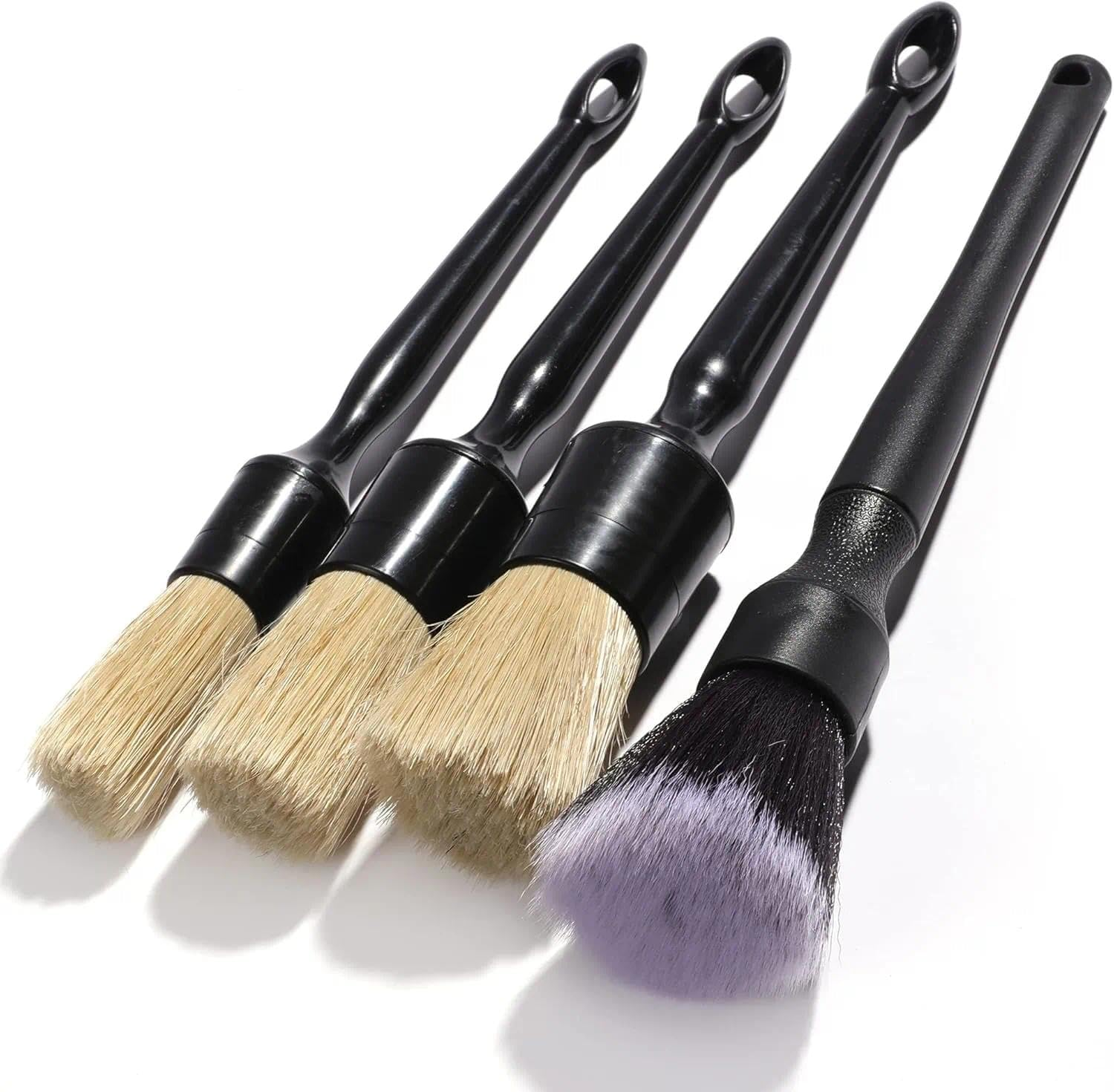 Car Detailing Brush Set, Automotive Detailing Brushes for Interior, Exterior, Microfiber and Non-Abrasive Bristles, Compatible with Cars, Trucks, Rvs, Boats - Professional Detailing Kit - Unron image number 1