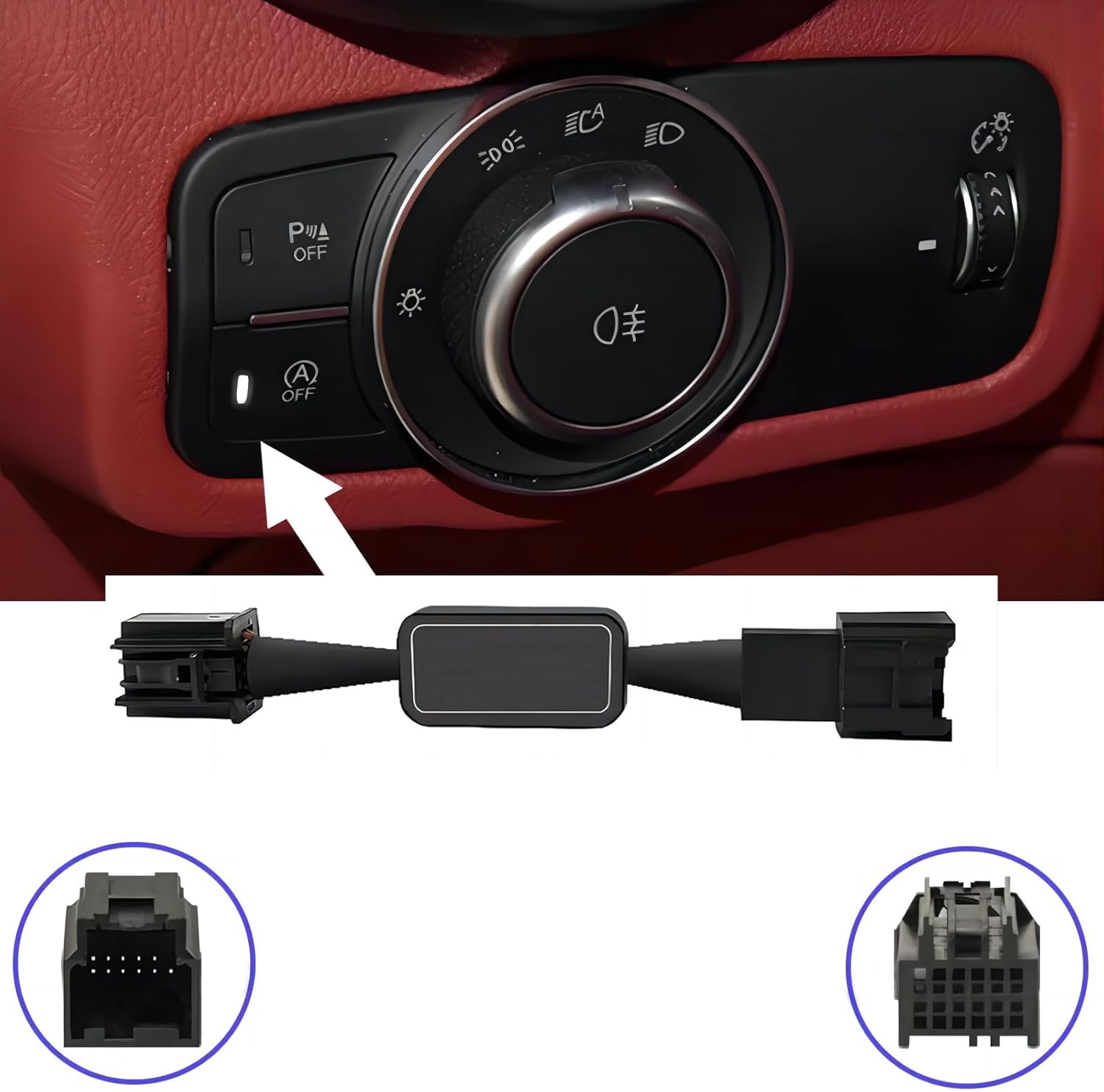 Auto Start Stop Delete/Disable/Eliminator Compatible with Alfa Romeo Giulia Stelvio 2017-2023, Automative Stop Start Engine A-Off System Cancel Device Cable image number 2