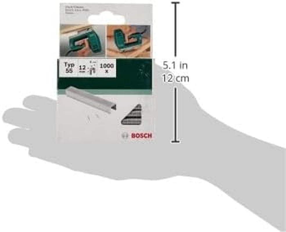 Bosch 1000X Narrow Crown Staples Type 55 (Textiles, Carpet, Acoustic Panels, Lawn Carpet, 6 X 1.08 X 12 Mm, Accessories Tacker, Staple Gun) image number 3
