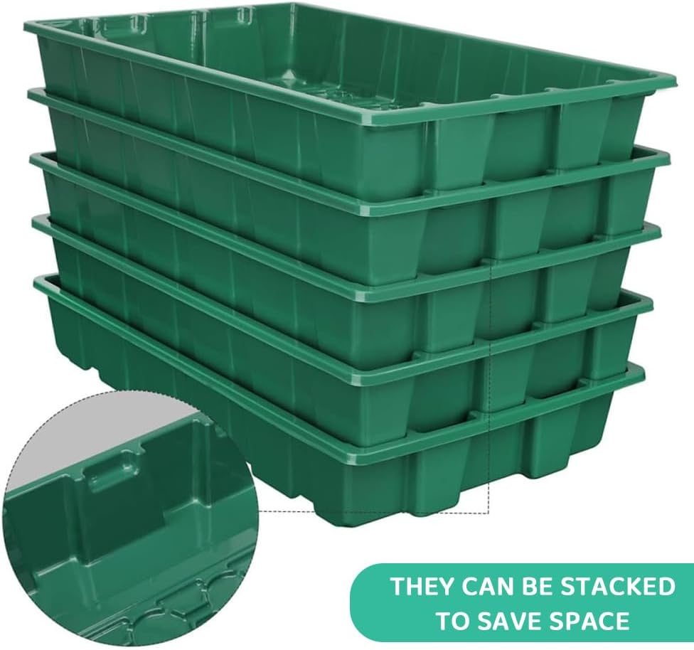 4 Pack Seed Starter Trays 160 Cells Plant Germination Tray with Adjustable Dome Lid, Seedling Starter Growing Tray Mini Propagator Greenhouse Plant Growing Trays with Tools image number 1