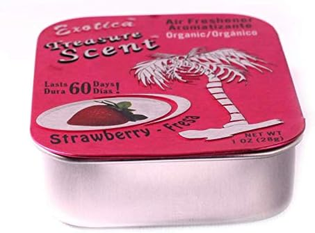 Exotica Strawberry Scent Treasure Organic Air Freshener Tin image number 1