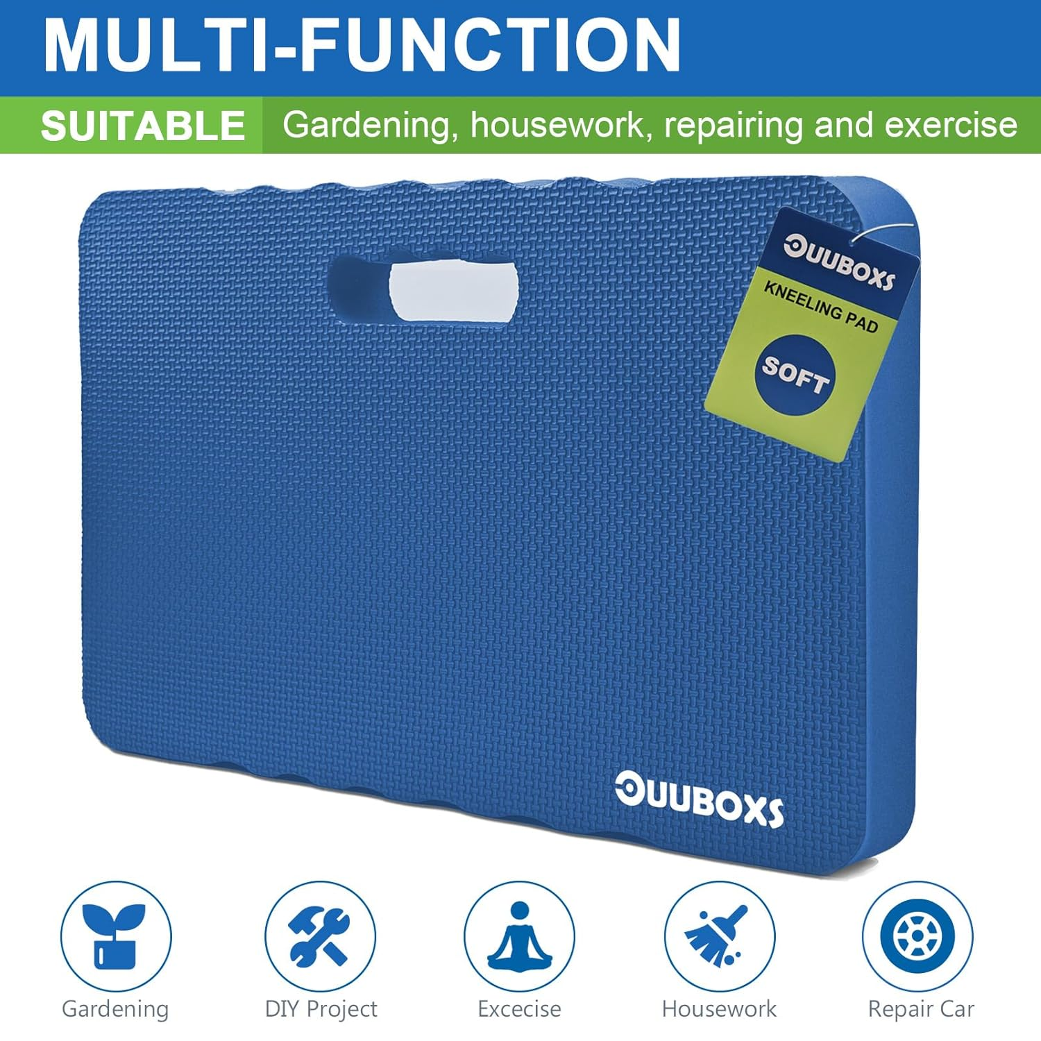 Premium Thick Kneeling Pad, Extra Soft Foam Garden Kneeling Mat, Large Comfort Kneeler Cushion for Gardening, Exercise, Yard Work, Baby Bath, 17.5 X 11 X 1.5 Inch, Blue image number 6