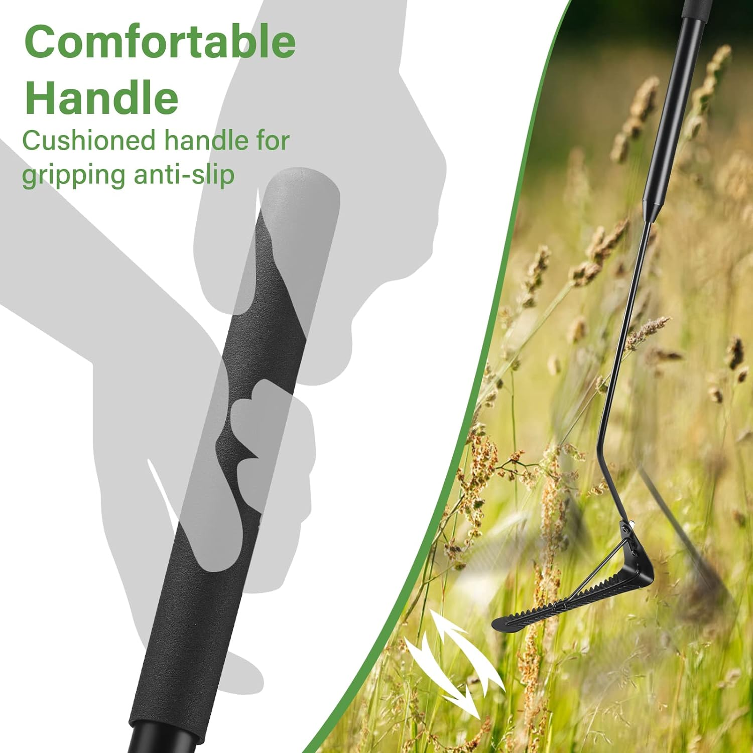 Dack Grass Whip with Double-Edged Serrated Sharp Blade,Swing Blade Grass Cutter,Weed Sling Blade,36" Manual Weed Whacker for Tall Grass and Overgrown Weeds in the Yard Ditches Forests and Fields image number 6