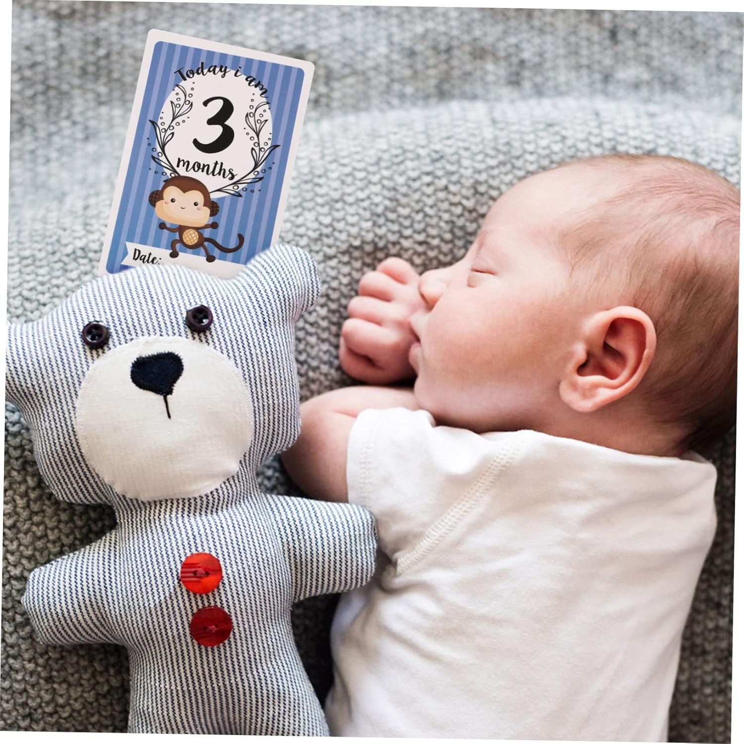 12Pcs Animal Milestone Cards for Girl Gifts Born Month Signs Decorative Growth Recording Cards image number 6