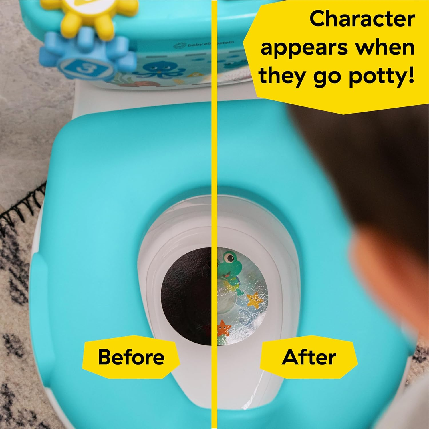Baby Einstein Geared for Success 2-In-1 Potty Training System, Toilet & Potty Seat Included, Ages 18+ Months, with Music and Spinning Gears - Tinkle And Reveal image number 4