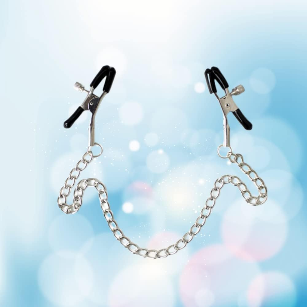 HUALI Nipple Clips Clamps Adjustable Pressure Breast Clamps Stainless Steel Non Piercing Nipple Rings Decorative Clip for Pleasure Toys Nipple for Women Men image number 2