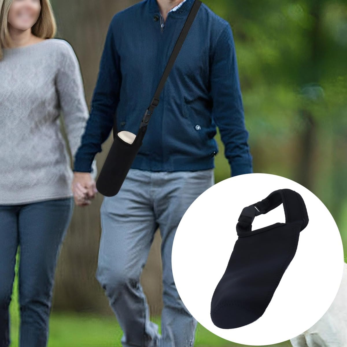 Orivin Pack of 2 Bottle Cooler Bags, Removable and Adjustable Straps for Hiking Outdoors Sports Camping