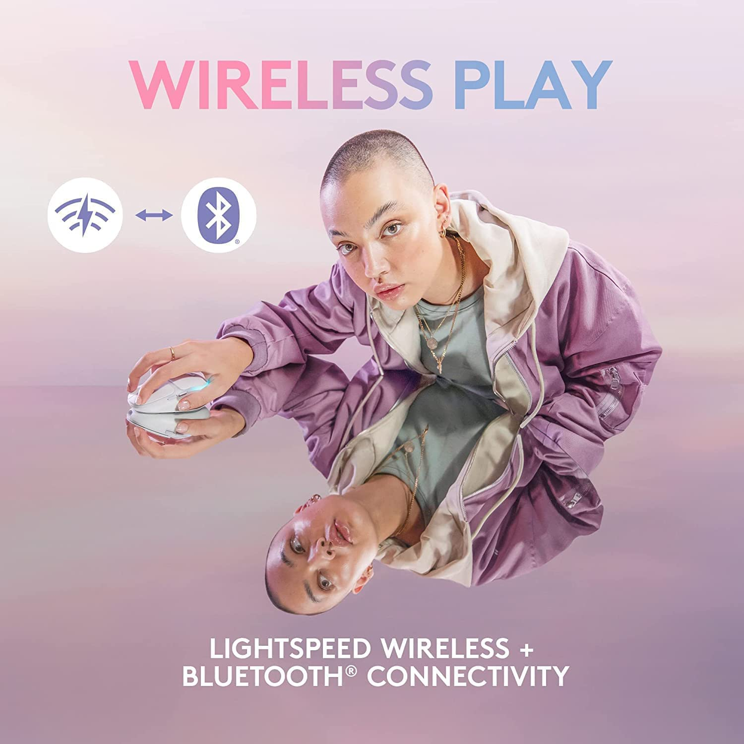 Logitech G705 Wireless Gaming Mouse, Customisable LIGHTSYNC RGB Lighting, LIGHTSPEED Wireless, Bluetooth Connectivity, Lightweight, Pc/Mac/Laptop - White Mist image number 5